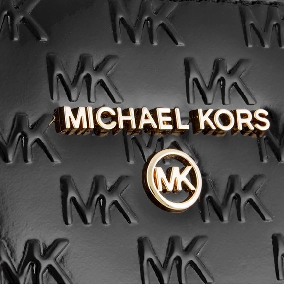 MICHAEL KORS Jet Set Dome Crossbody Leather Bag Black AUTHENTIC NWT-Minor Damage - Picture 10 of 16